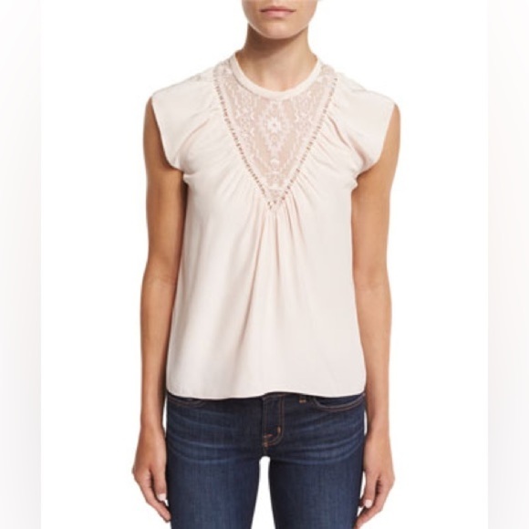 Rebecca Taylor geo Aztec embroidered flutter sleeve blouse top 15671 - Picture 2 of 10